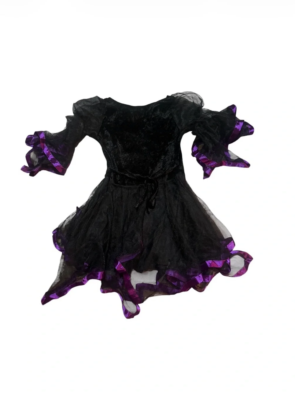 Black and Purple Witch Costume Dress for Kids